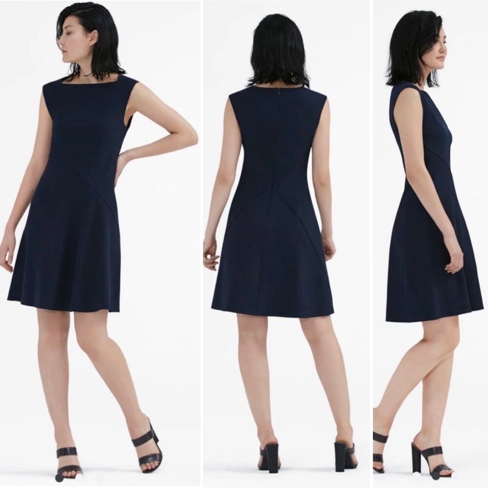 MM Lafleur Pauline Boat Neck Career Dress Navy 12